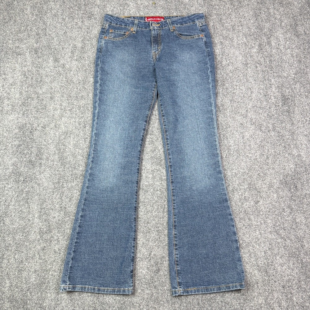 VTG Levis 518 Jeans Womens 9 Junior Superlow Bootcut Blue Stretch Low Rise Y2K